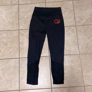 CycleBar BEYOND YOGA MESH CAPRI LEGGING JET BLACK